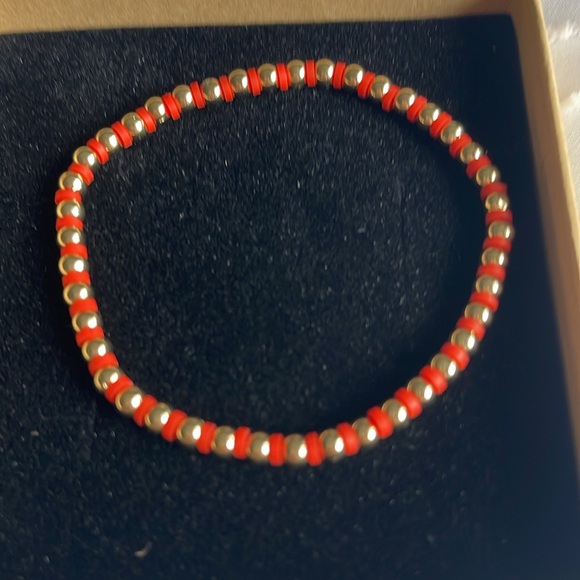 Gold Beaded Stackable Stretch Bracelets Set -  14K Gold Beads - Picture 14 of 16